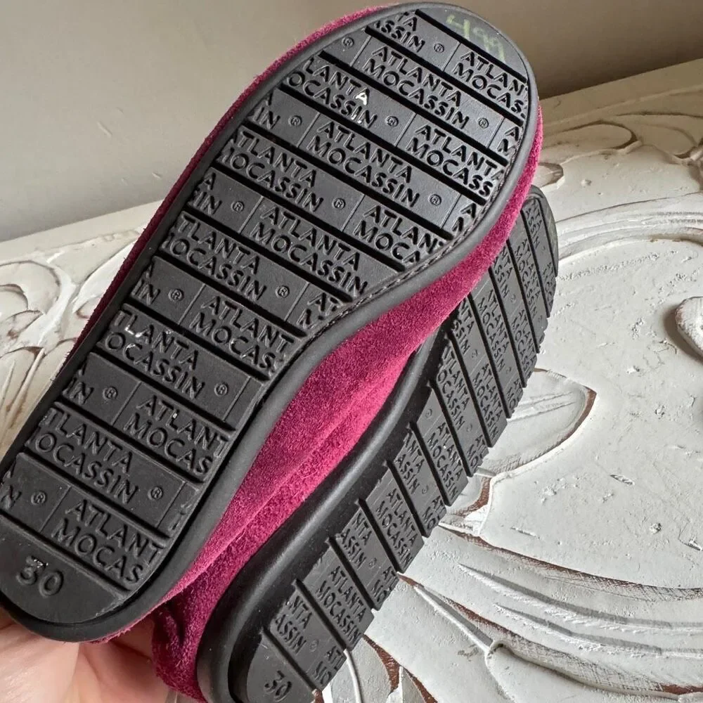 Atlanta Mocassin cranberry suede slip on size 13